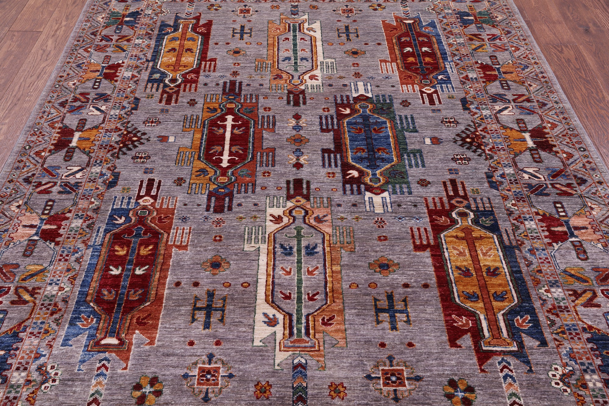 Turkmen Ersari Hand Knotted Wool Rug - 5' 10" X 7' 10" - Golden Nile