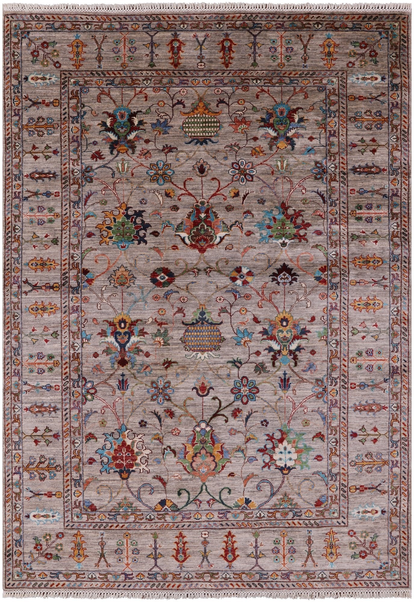 Peshawar Handmade Wool Rug - 5' 9" X 8' 0" - Golden Nile