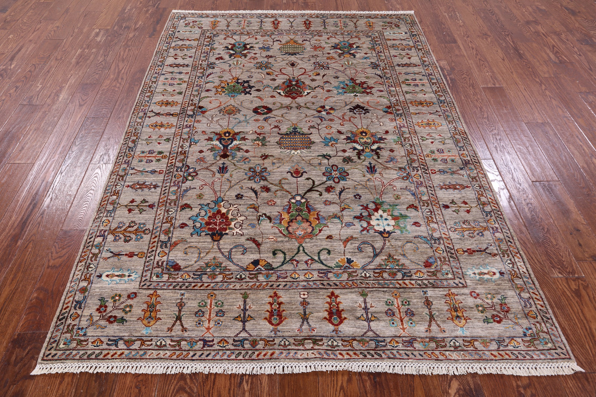 Peshawar Handmade Wool Rug - 5' 9" X 8' 0" - Golden Nile