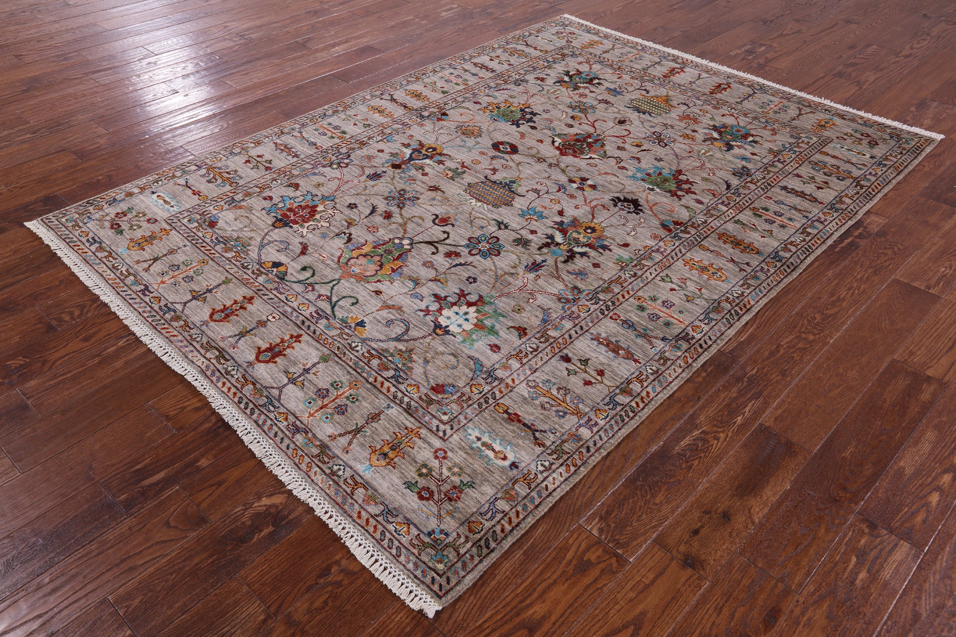 Peshawar Handmade Wool Rug - 5' 9" X 8' 0" - Golden Nile