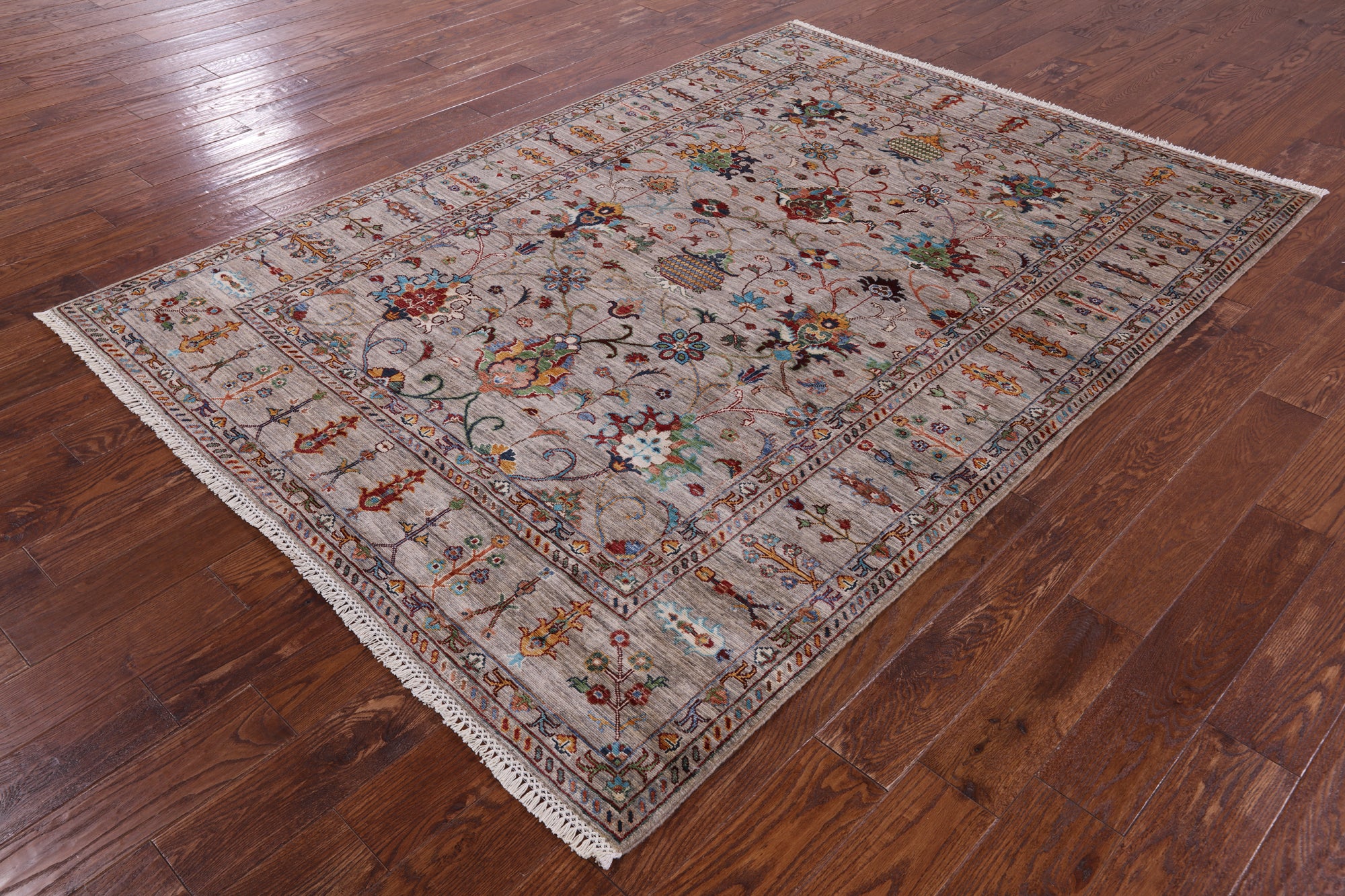 Peshawar Handmade Wool Rug - 5' 9" X 8' 0" - Golden Nile