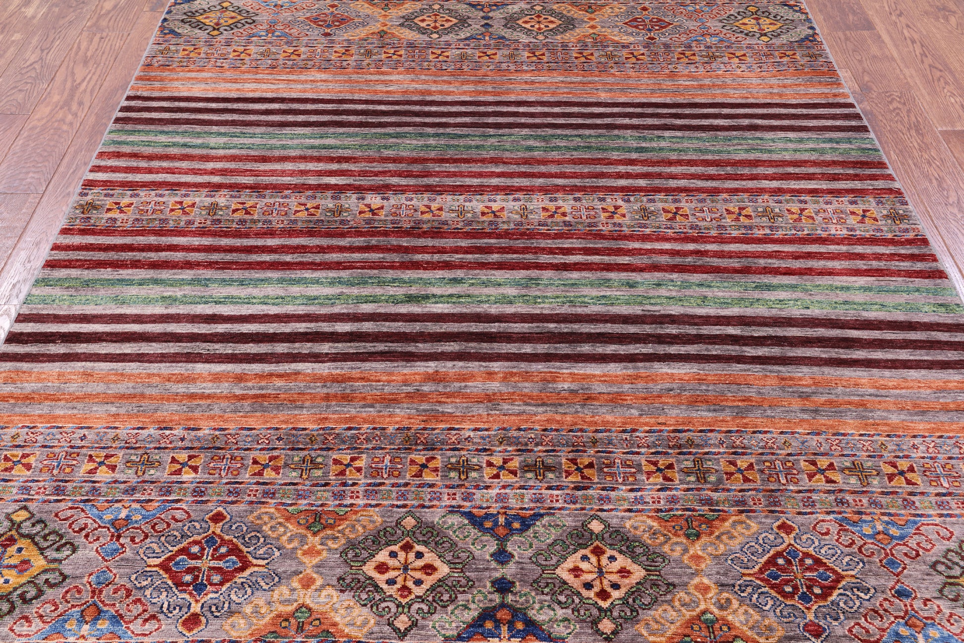 Khorjin Persian Gabbeh Handmade Wool Rug - 5' 11" X 8' 1" - Golden Nile