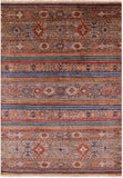 Khorjin Persian Gabbeh Hand Knotted Wool Rug - 5' 7" X 8' 0" - Golden Nile