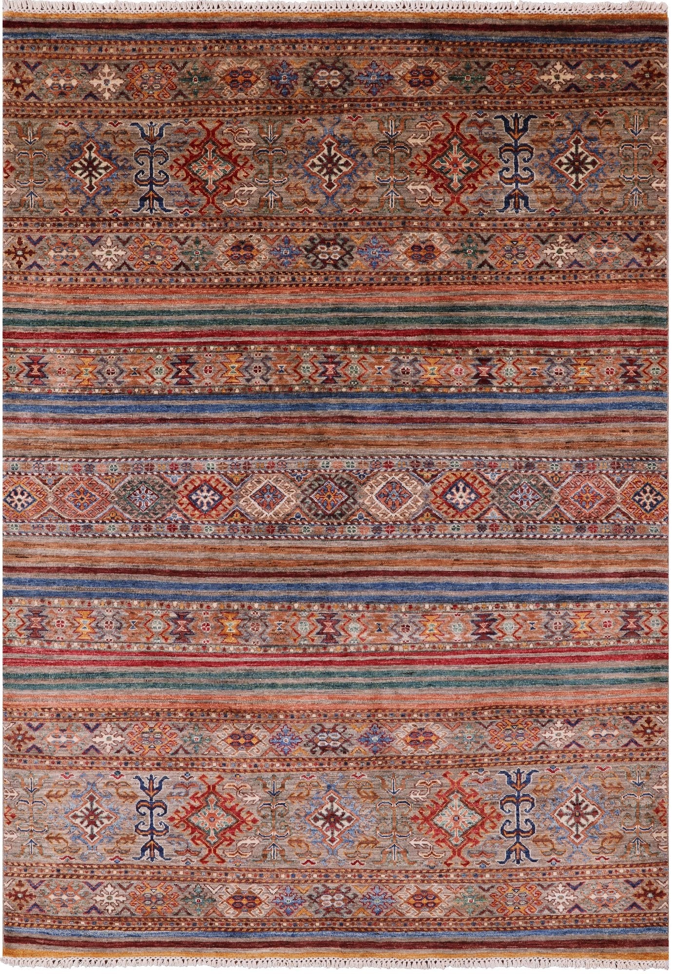 Khorjin Persian Gabbeh Hand Knotted Wool Rug - 5' 7" X 8' 0" - Golden Nile