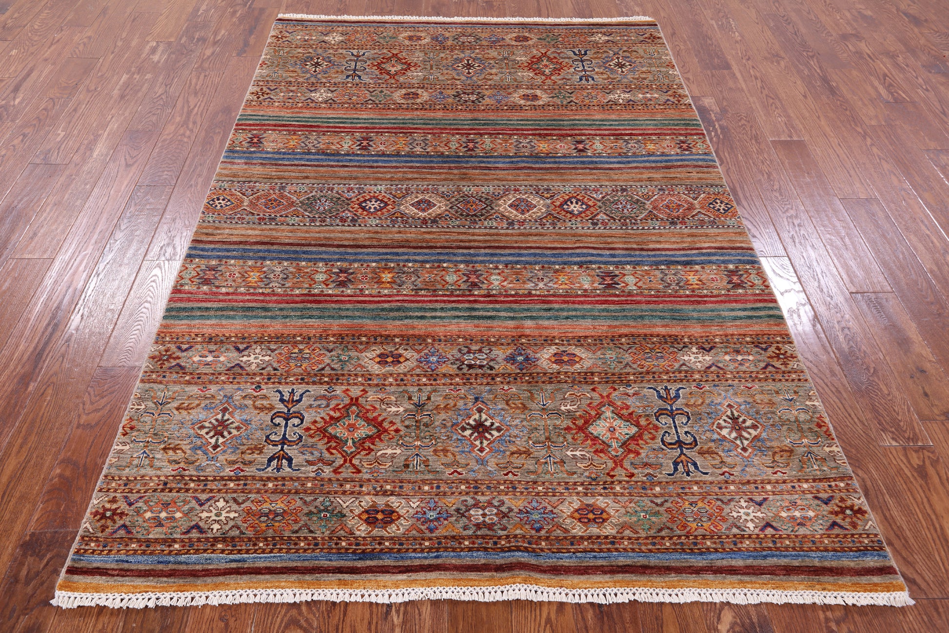 Khorjin Persian Gabbeh Hand Knotted Wool Rug - 5' 7" X 8' 0" - Golden Nile