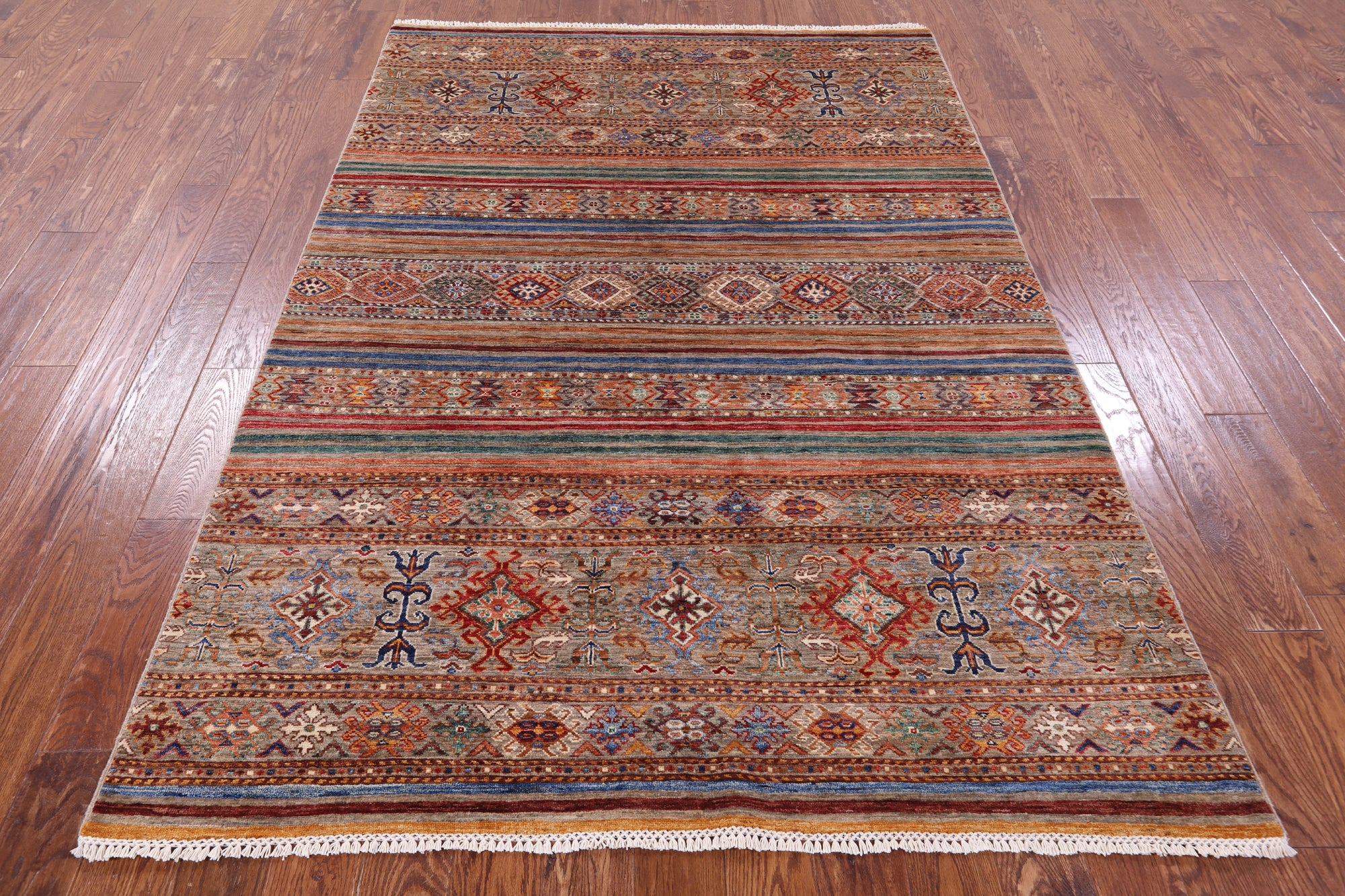 Khorjin Persian Gabbeh Hand Knotted Wool Rug - 5' 7" X 8' 0" - Golden Nile