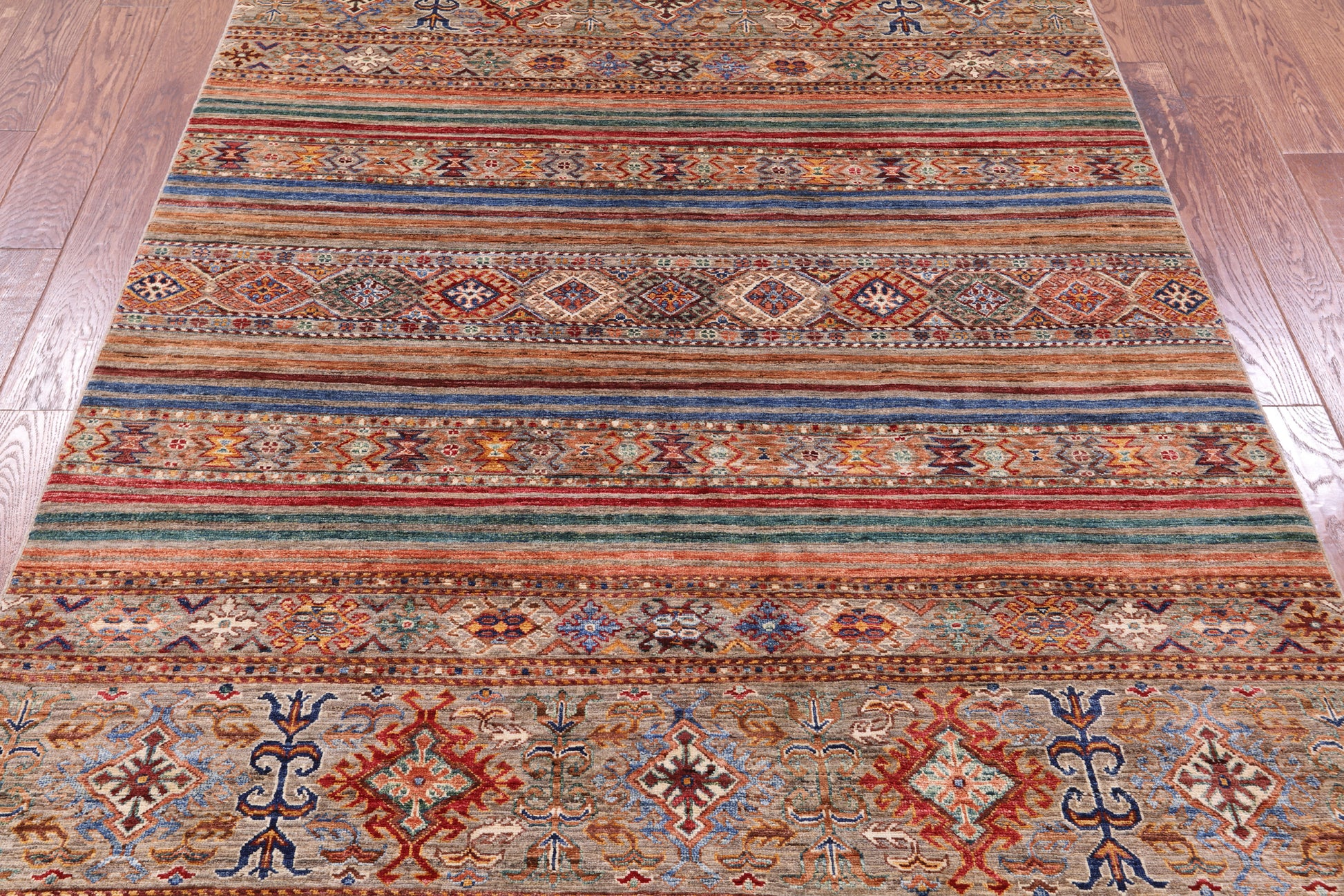 Khorjin Persian Gabbeh Hand Knotted Wool Rug - 5' 7" X 8' 0" - Golden Nile