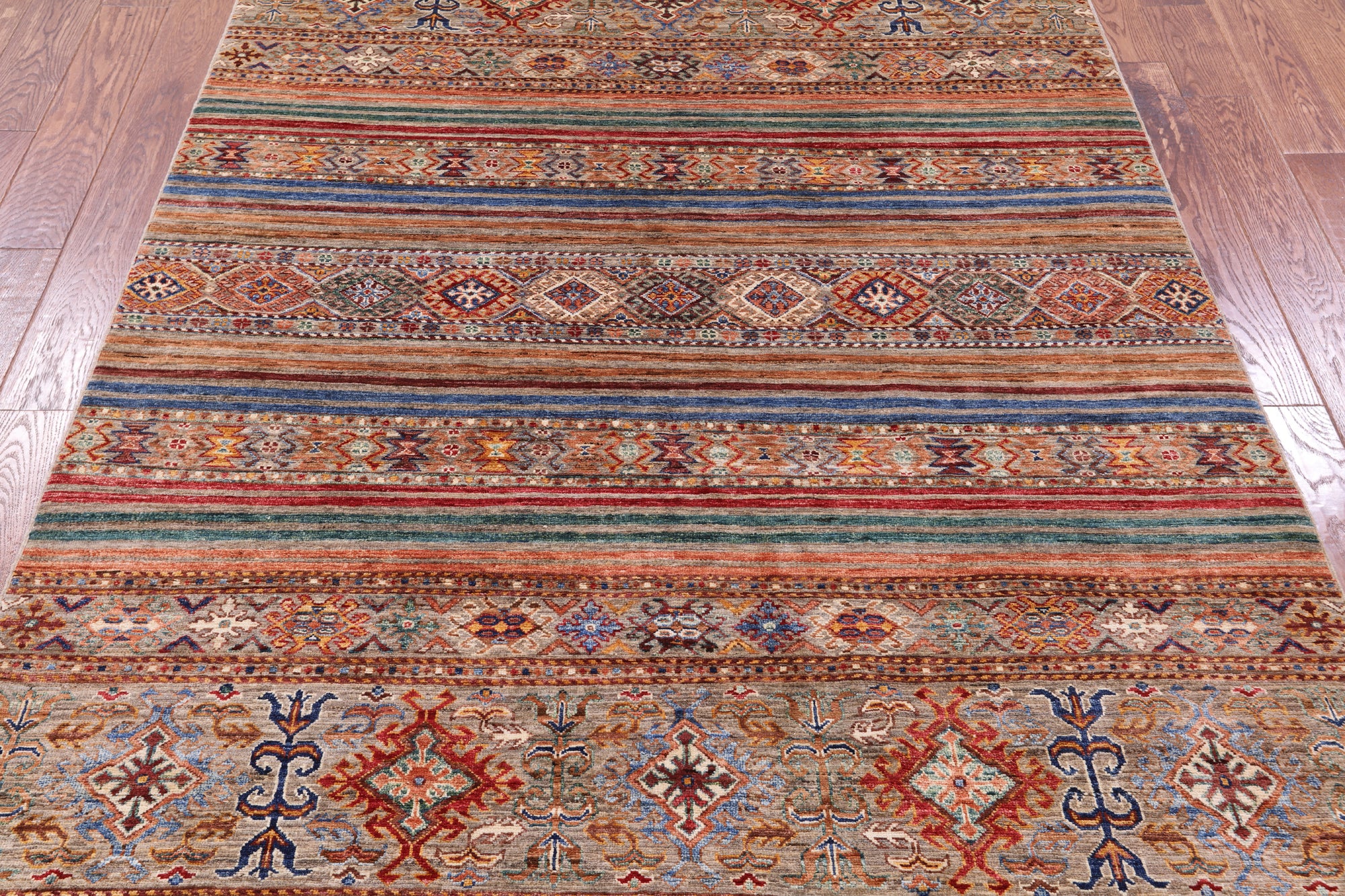 Khorjin Persian Gabbeh Hand Knotted Wool Rug - 5' 7" X 8' 0" - Golden Nile