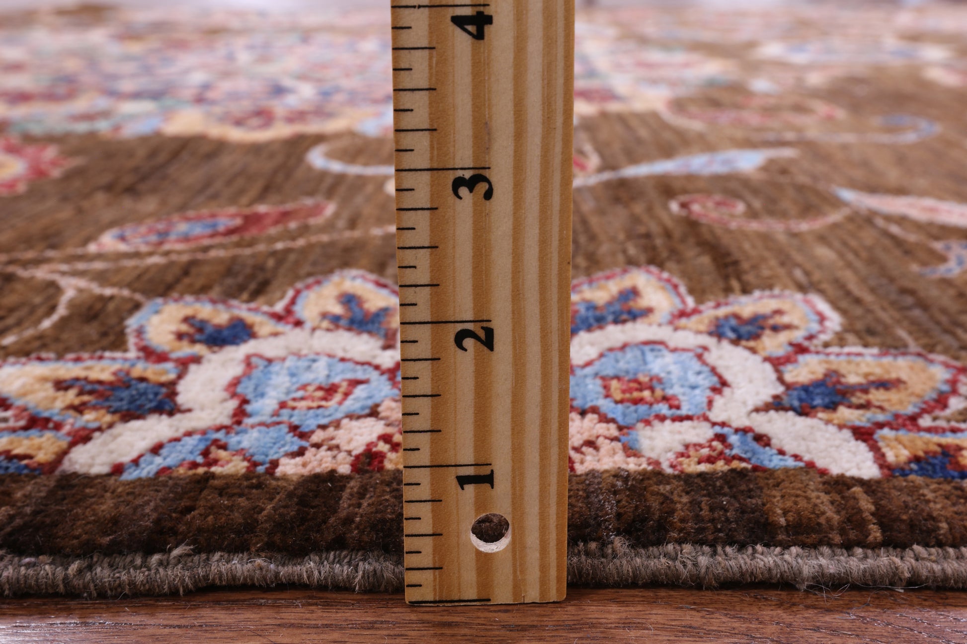 Brown Peshawar Handmade Wool Rug - 5' 8" X 7' 2" - Golden Nile