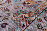 Grey Peshawar Hand Knotted Wool Rug - 5' 8" X 7' 10" - Golden Nile