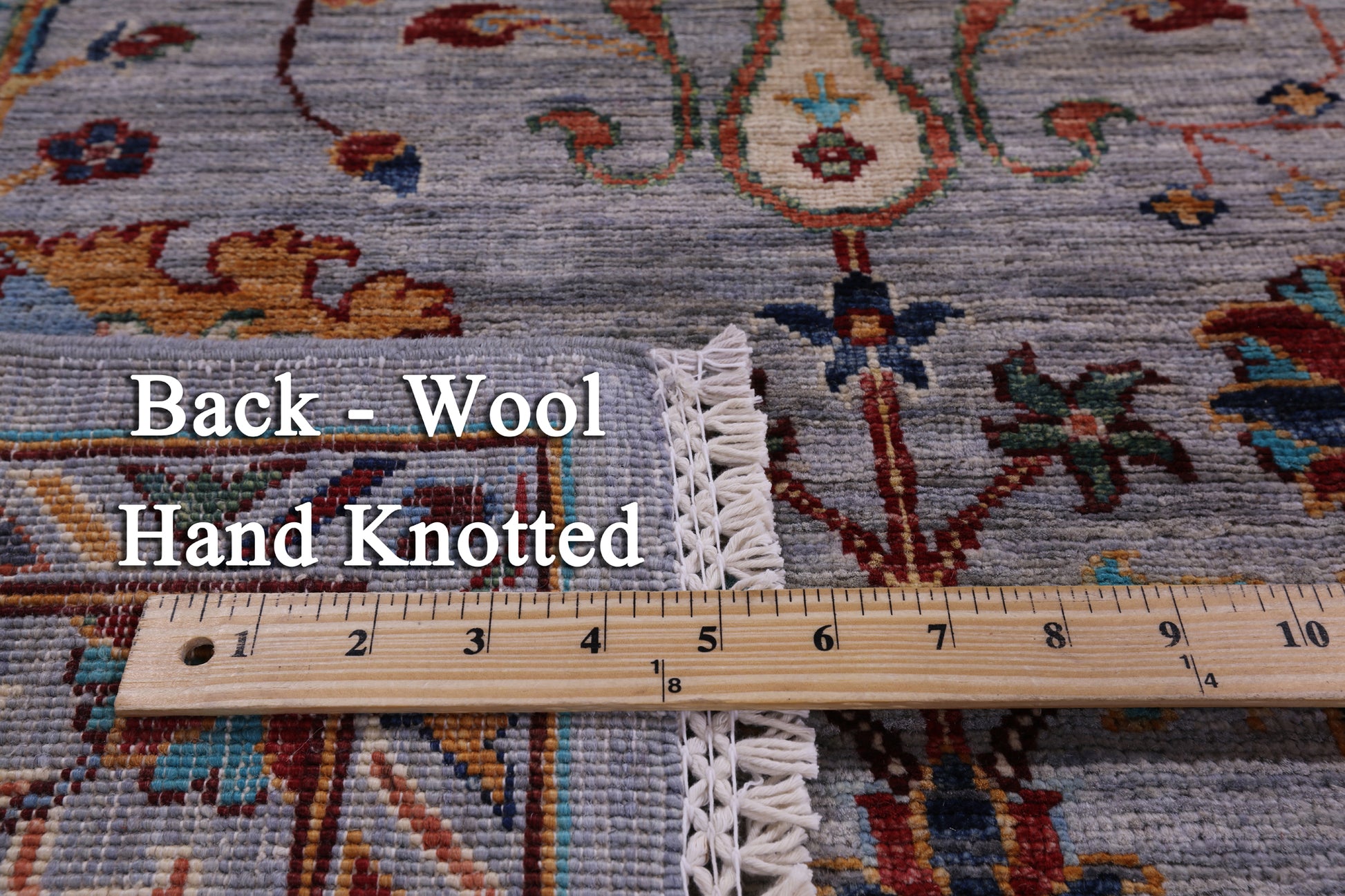 Grey Peshawar Hand Knotted Wool Rug - 5' 8" X 7' 10" - Golden Nile
