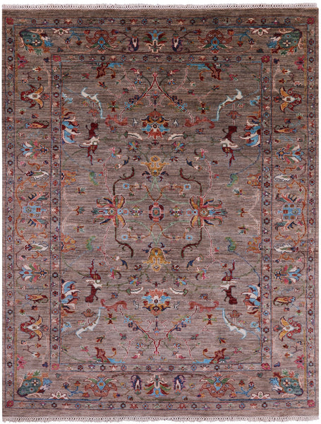 Peshawar Hand Knotted Wool Rug - 5' 8" X 7' 6" - Golden Nile