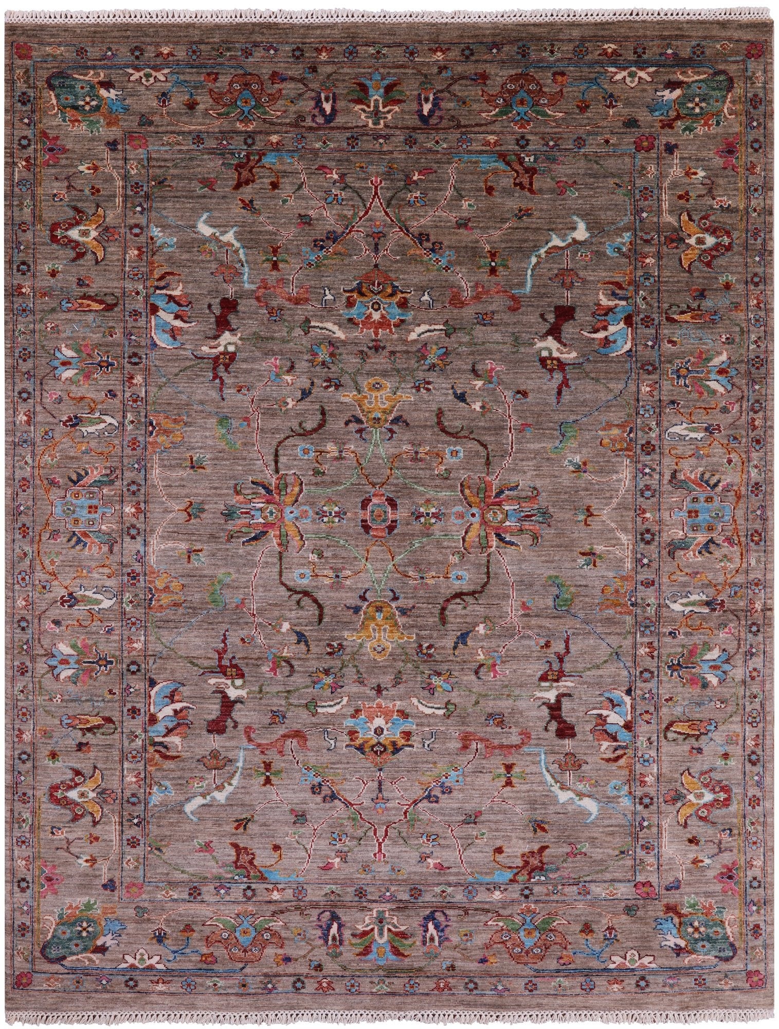 Peshawar Hand Knotted Wool Rug - 5' 8" X 7' 6" - Golden Nile