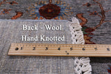 Grey Peshawar Hand Knotted Wool Rug - 5' 11" X 8' 10" - Golden Nile
