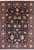 Brown Peshawar Hand Knotted Wool Rug - 6' 1" X 8' 9" - Golden Nile