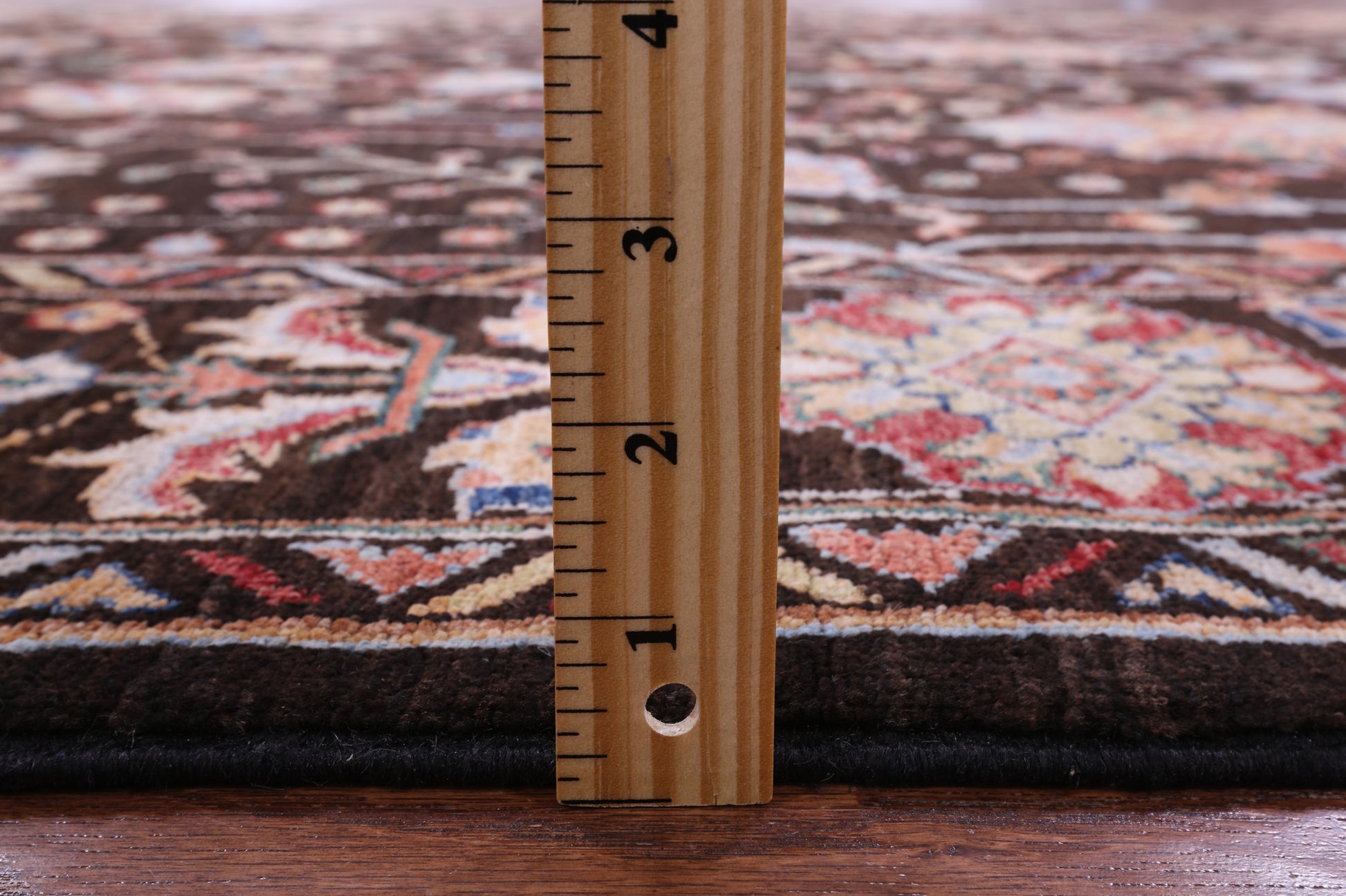 Brown Peshawar Hand Knotted Wool Rug - 6' 1" X 8' 9" - Golden Nile