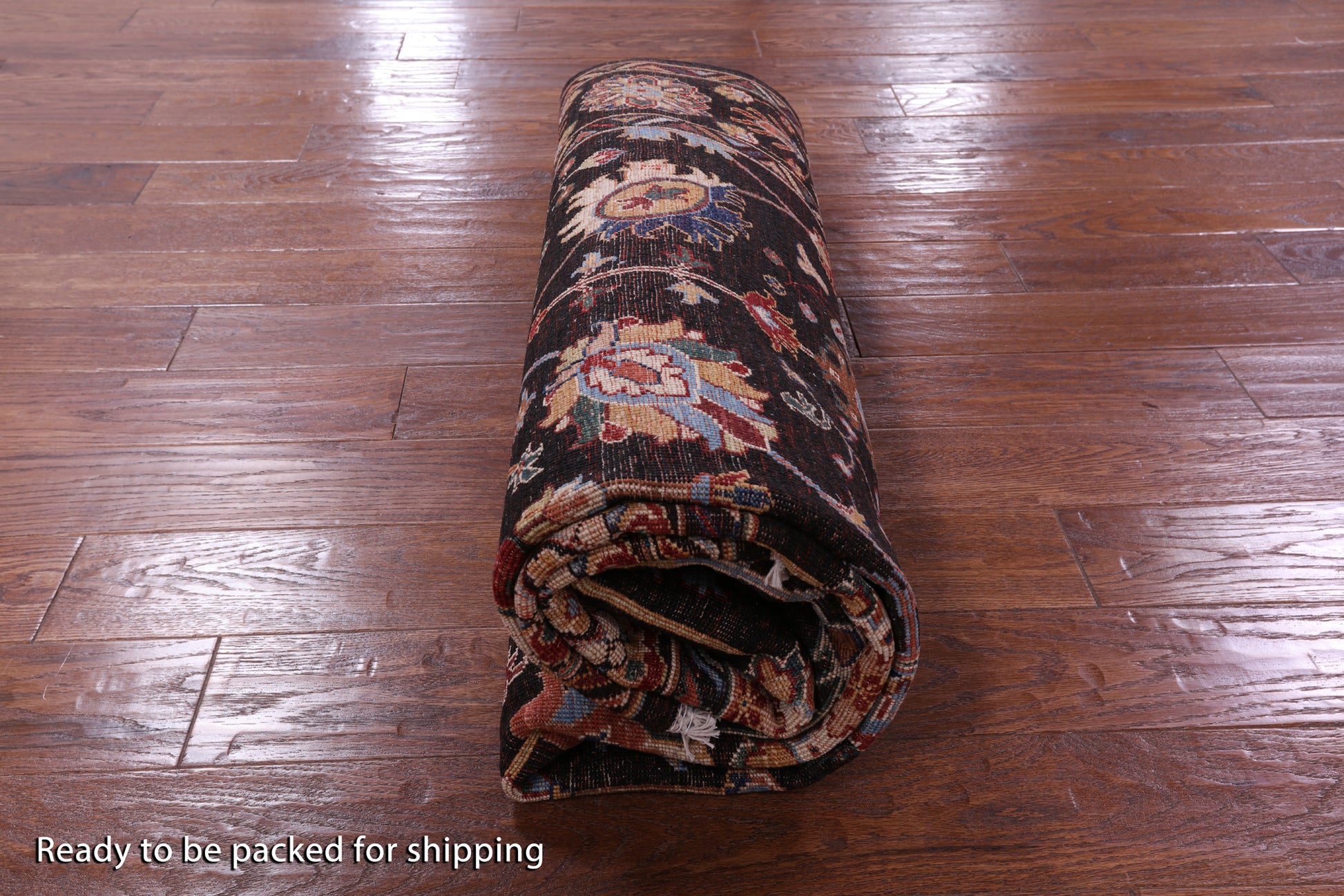 Brown Peshawar Hand Knotted Wool Rug - 6' 1" X 8' 9" - Golden Nile