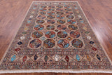 Turkmen Ersari Hand Knotted Wool Rug - 6' 9" X 10' 0" - Golden Nile