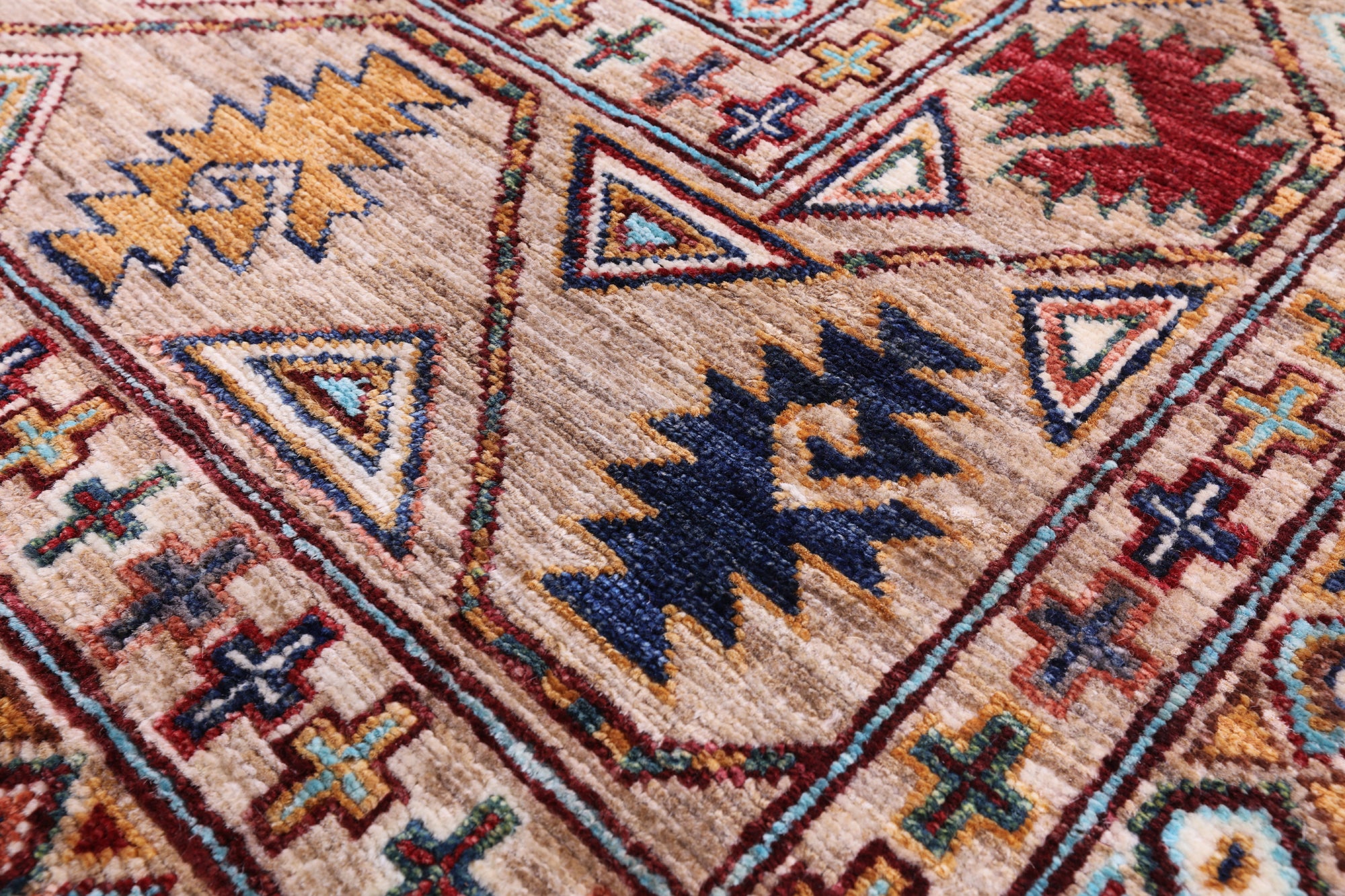 Turkmen Ersari Hand Knotted Wool Rug - 6' 9" X 10' 0" - Golden Nile