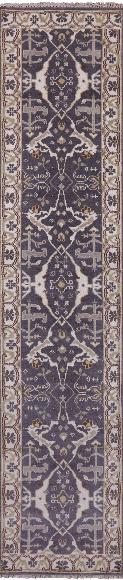 Grey Turkish Oushak Handmade Runner Rug - 2' 6" X 11' 7" - Golden Nile