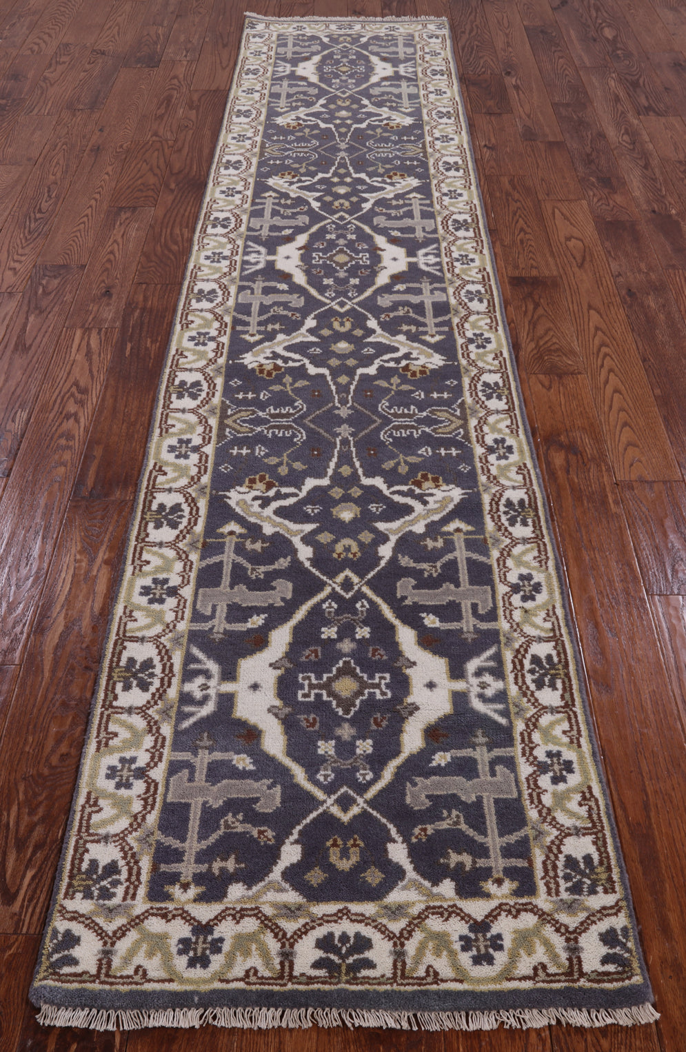 Grey Turkish Oushak Handmade Runner Rug - 2' 6" X 11' 7" - Golden Nile