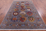 Turkmen Ersari Handmade Wool Rug - 6' 10" X 10' 3" - Golden Nile