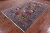 Turkmen Ersari Handmade Wool Rug - 6' 10" X 10' 3" - Golden Nile