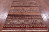 Khorjin Persian Gabbeh Hand Knotted Wool Rug - 5' 0" X 6' 10" - Golden Nile