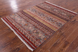 Khorjin Persian Gabbeh Hand Knotted Wool Rug - 5' 0" X 6' 10" - Golden Nile