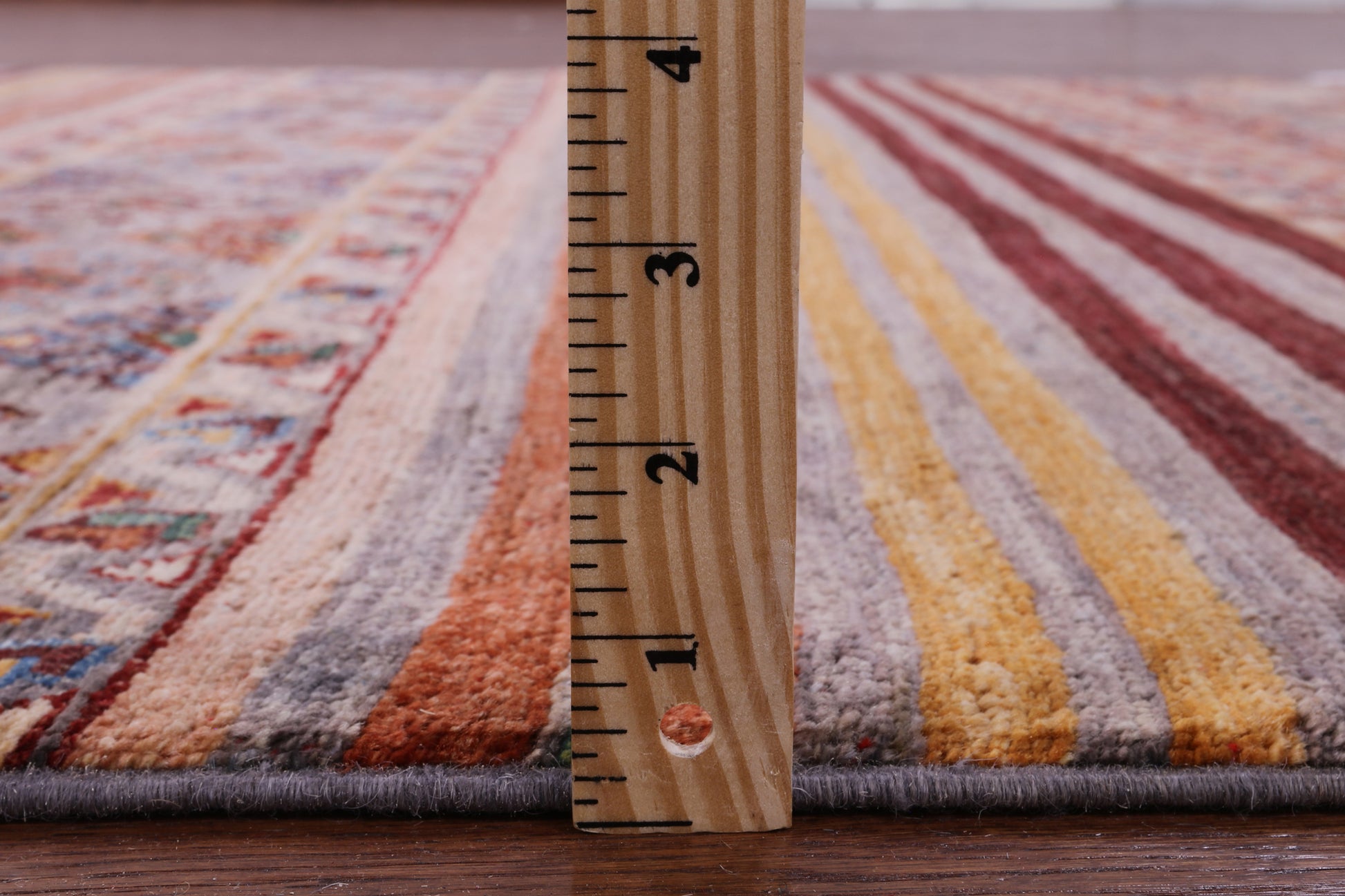 Khorjin Persian Gabbeh Hand Knotted Wool Rug - 5' 0" X 6' 10" - Golden Nile