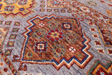 Khorjin Persian Gabbeh Hand Knotted Wool Rug - 5' 0" X 6' 7" - Golden Nile