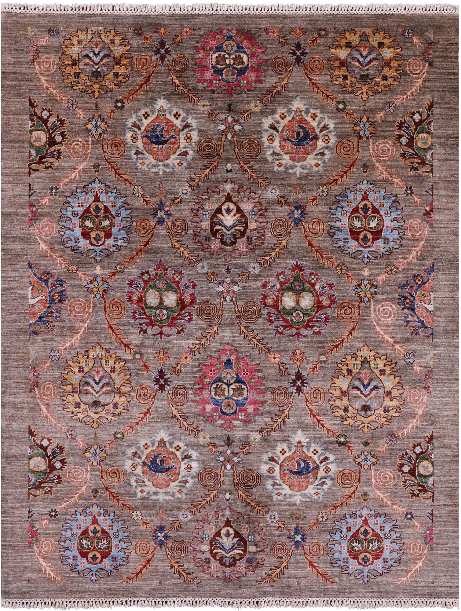 Peshawar Hand Knotted Wool Rug - 5' 1" X 6' 6" - Golden Nile