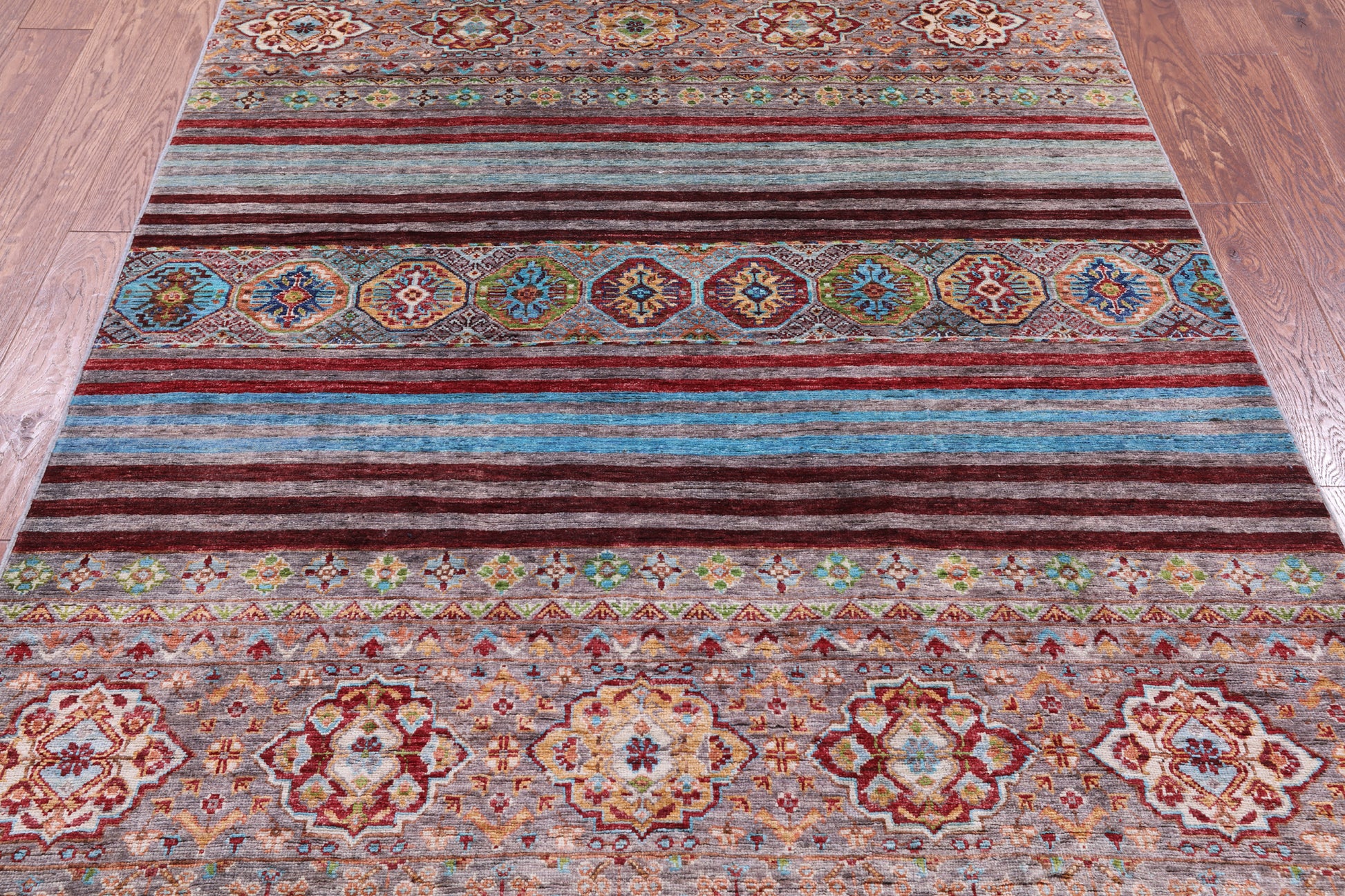 Khorjin Persian Gabbeh Hand Knotted Wool Rug - 5' 2" X 6' 10" - Golden Nile