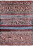 Khorjin Persian Gabbeh Hand Knotted Wool Rug - 5' 2" X 6' 10" - Golden Nile