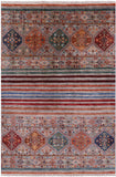 Khorjin Persian Gabbeh Handmade Wool Rug - 4' 8" X 6' 11" - Golden Nile