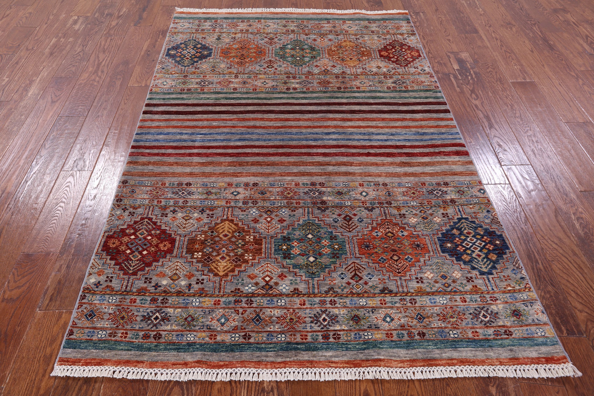 Khorjin Persian Gabbeh Handmade Wool Rug - 4' 8" X 6' 11" - Golden Nile