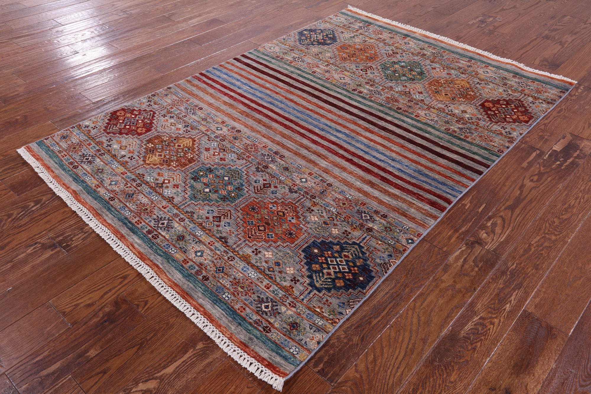 Khorjin Persian Gabbeh Handmade Wool Rug - 4' 8" X 6' 11" - Golden Nile
