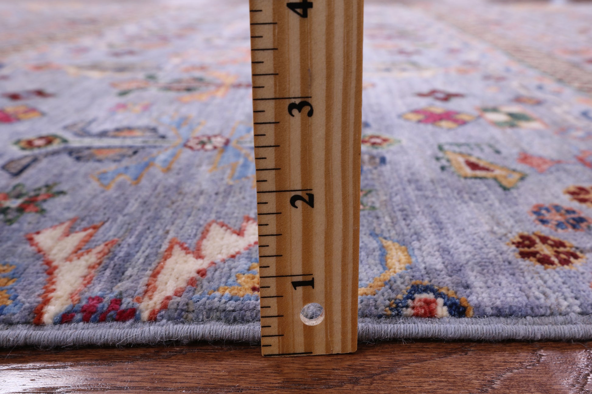 Grey Khorjin Persian Gabbeh Hand Knotted Wool Rug - 5' 2" X 6' 7" - Golden Nile