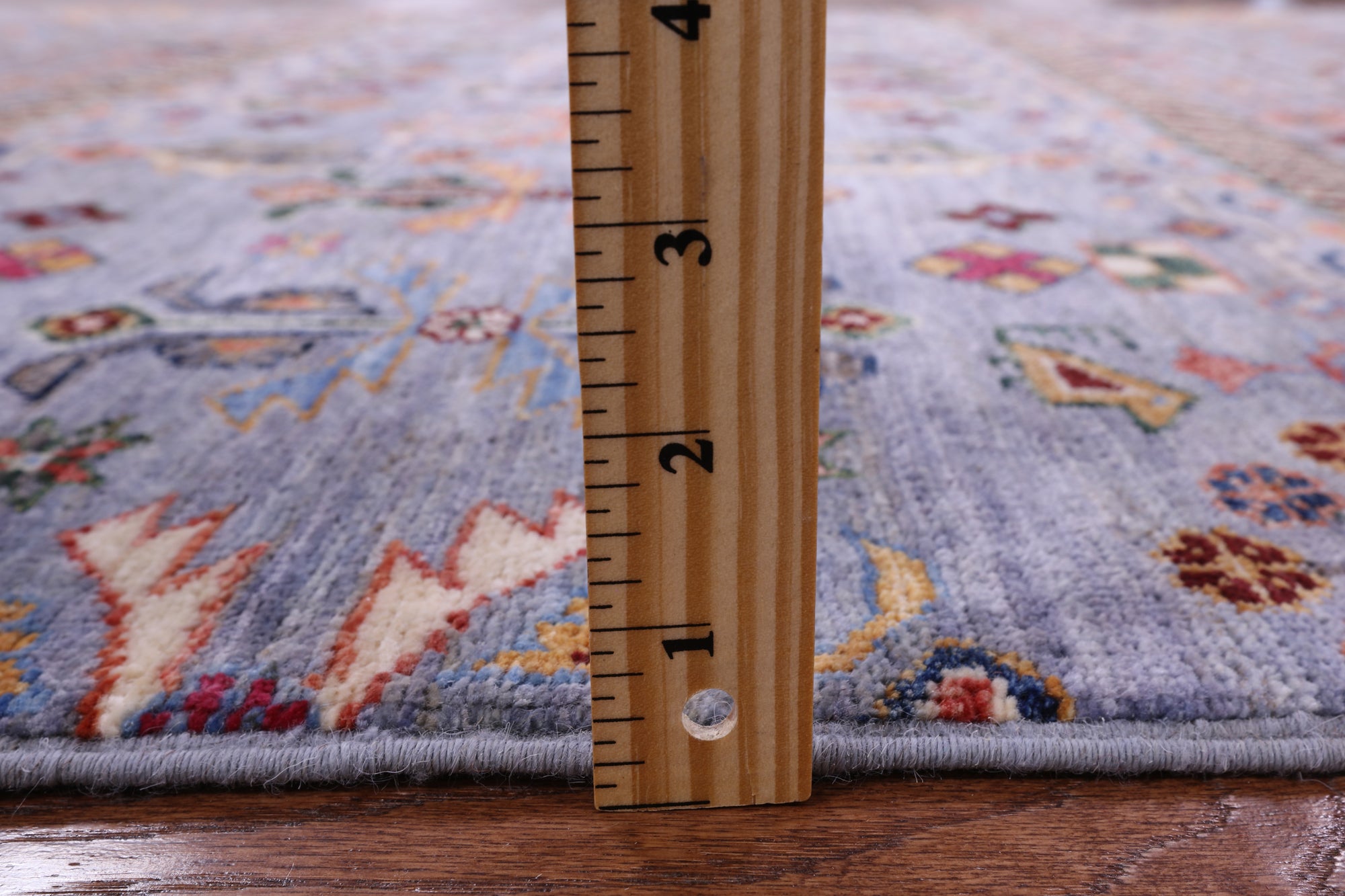 Grey Khorjin Persian Gabbeh Hand Knotted Wool Rug - 5' 2" X 6' 7" - Golden Nile