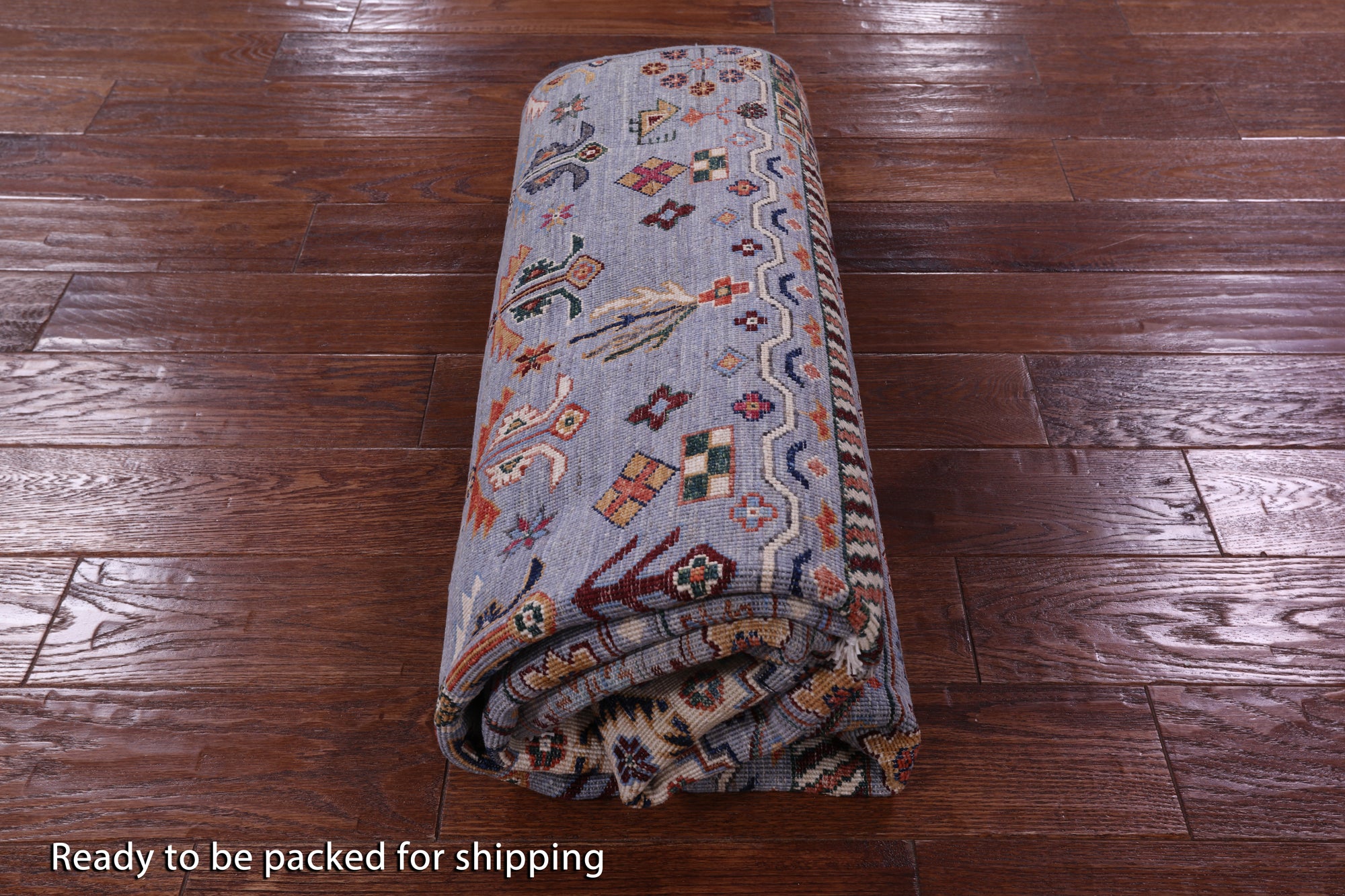 Grey Khorjin Persian Gabbeh Hand Knotted Wool Rug - 5' 2" X 6' 7" - Golden Nile
