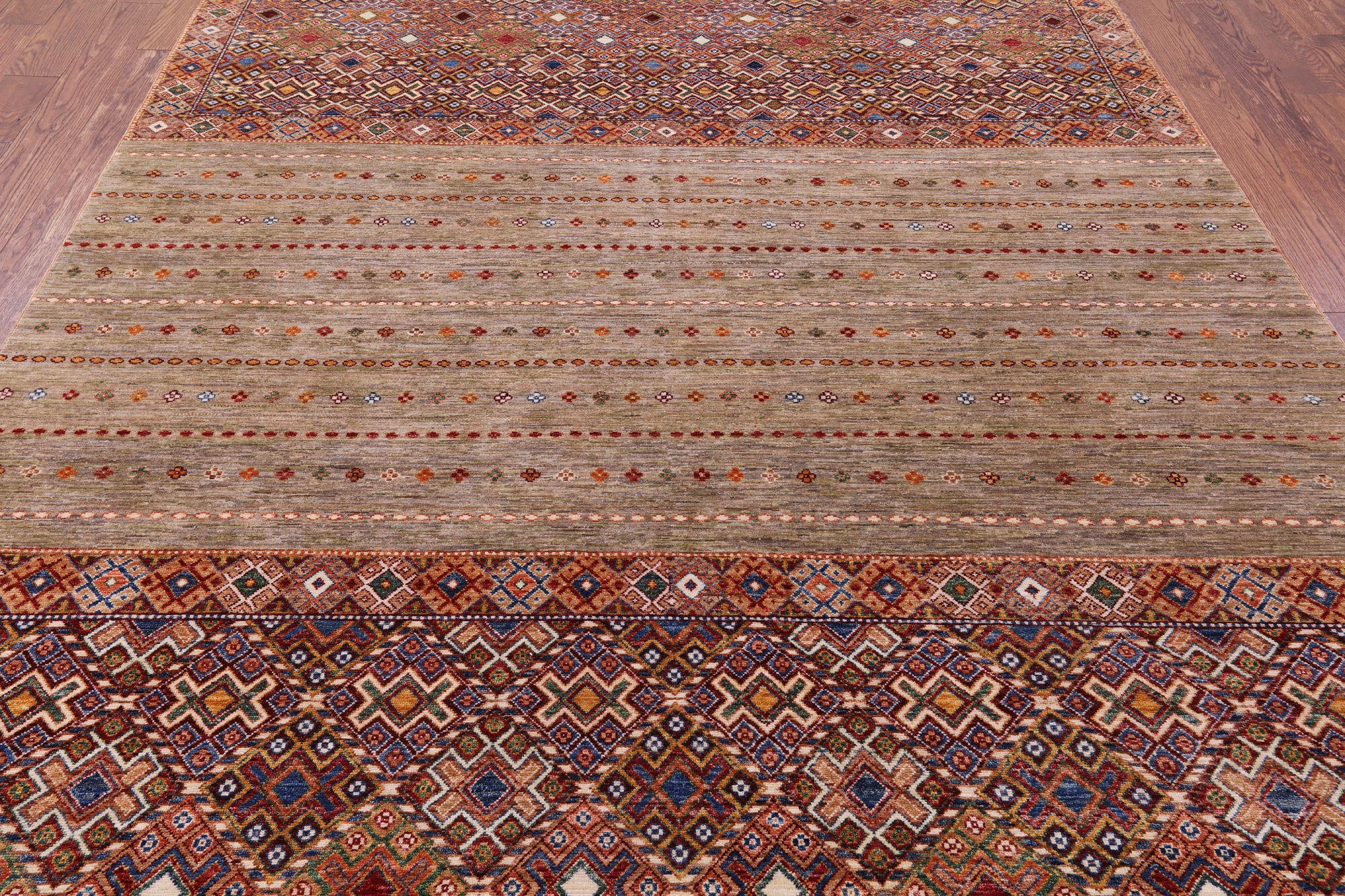 Khorjin Persian Gabbeh Hand Knotted Wool Rug - 8' 0" X 10' 5" - Golden Nile