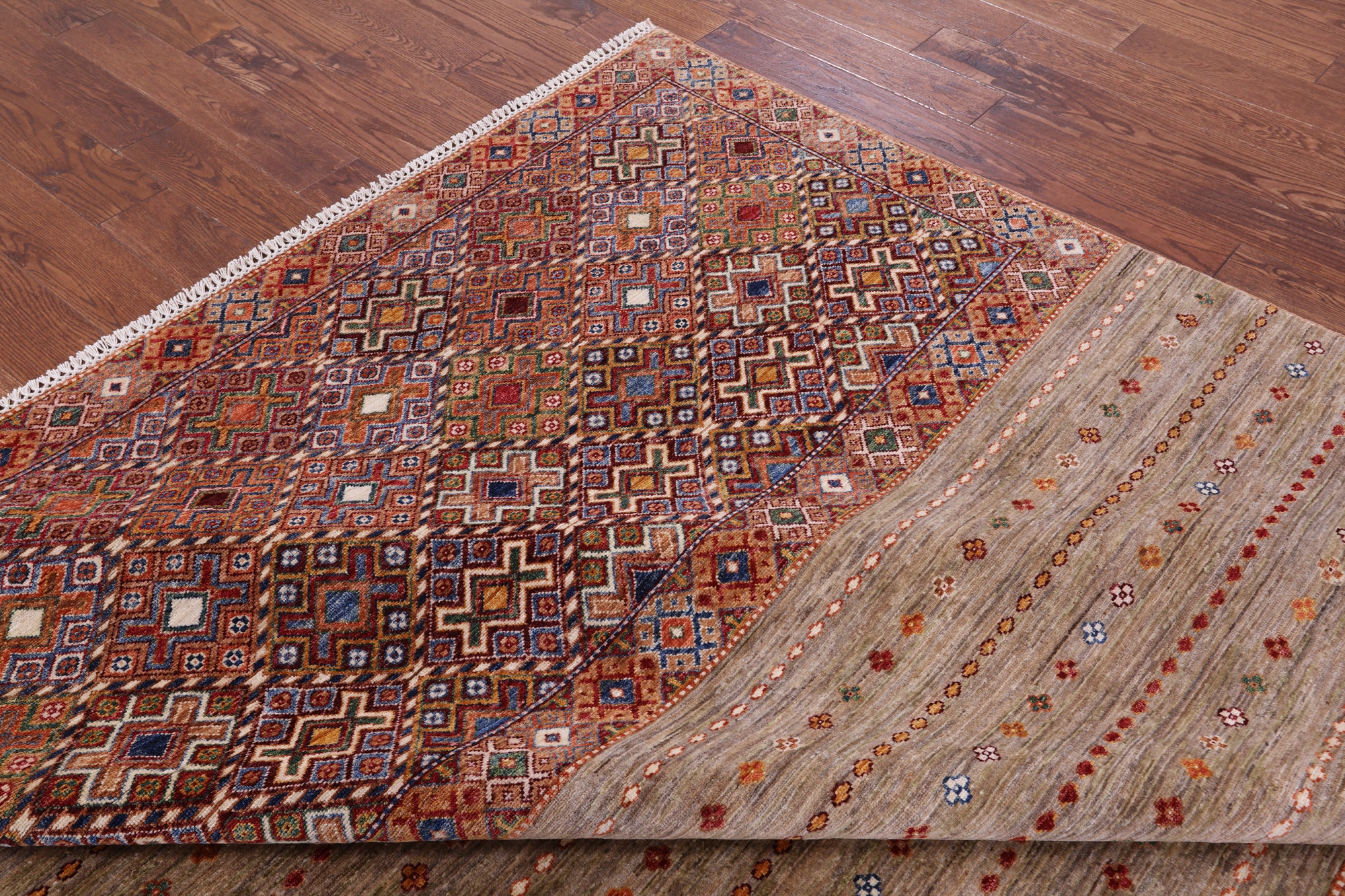 Khorjin Persian Gabbeh Hand Knotted Wool Rug - 8' 0" X 10' 5" - Golden Nile
