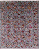 Grey Peshawar Hand Knotted Wool Rug - 8' 2" X 10' 1" - Golden Nile
