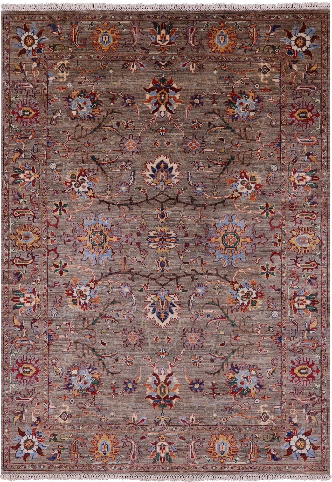 Peshawar Hand Knotted Wool Rug - 5' 8" X 7' 11" - Golden Nile