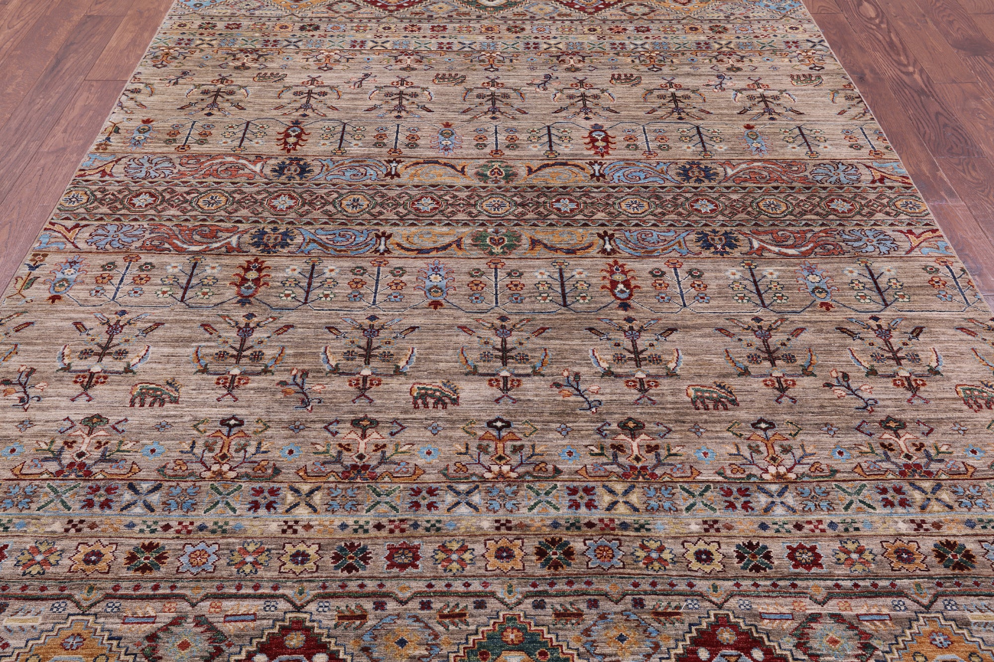 Khorjin Persian Gabbeh Hand Knotted Wool Rug - 6' 9" X 10' 1" - Golden Nile