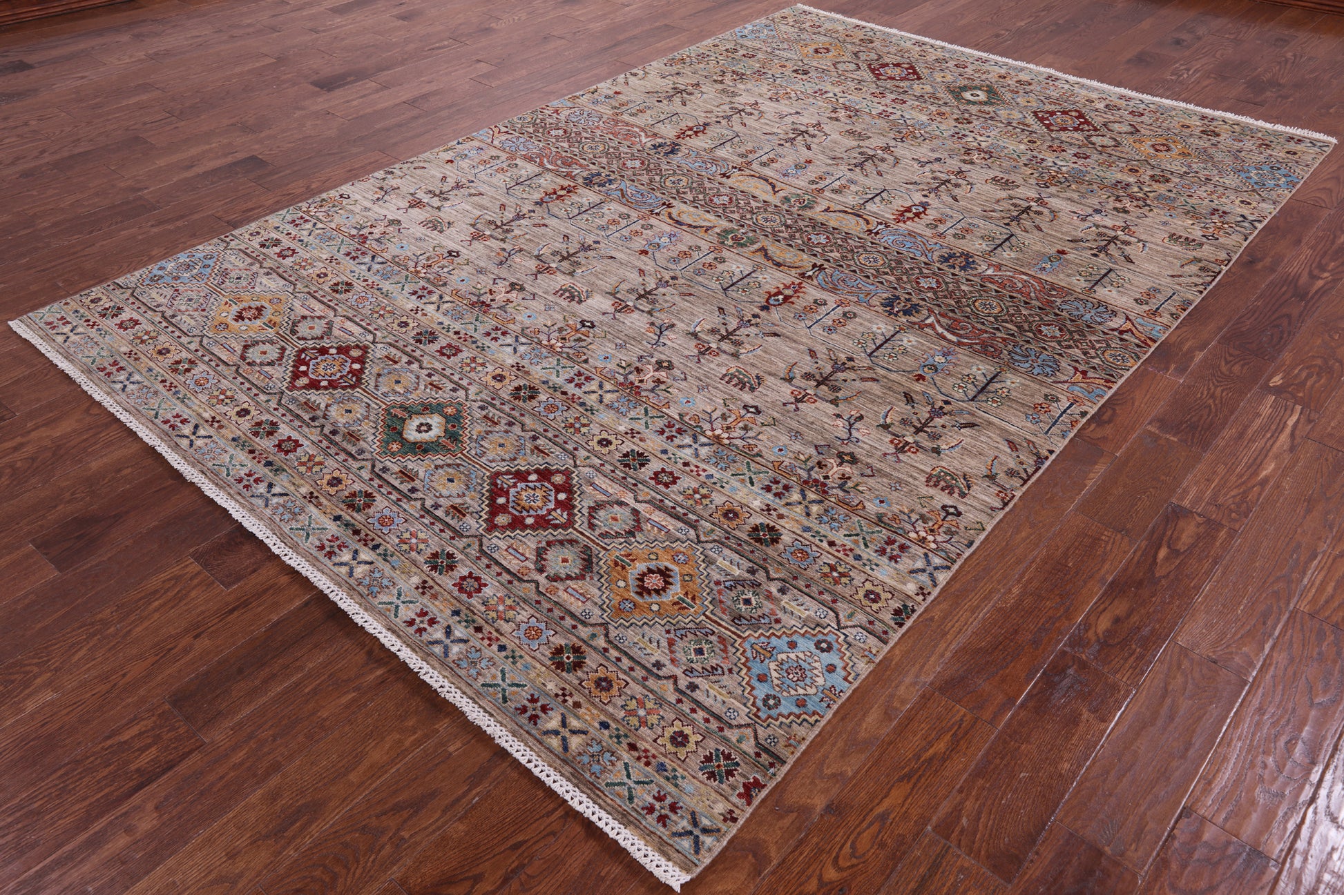 Khorjin Persian Gabbeh Hand Knotted Wool Rug - 6' 9" X 10' 1" - Golden Nile