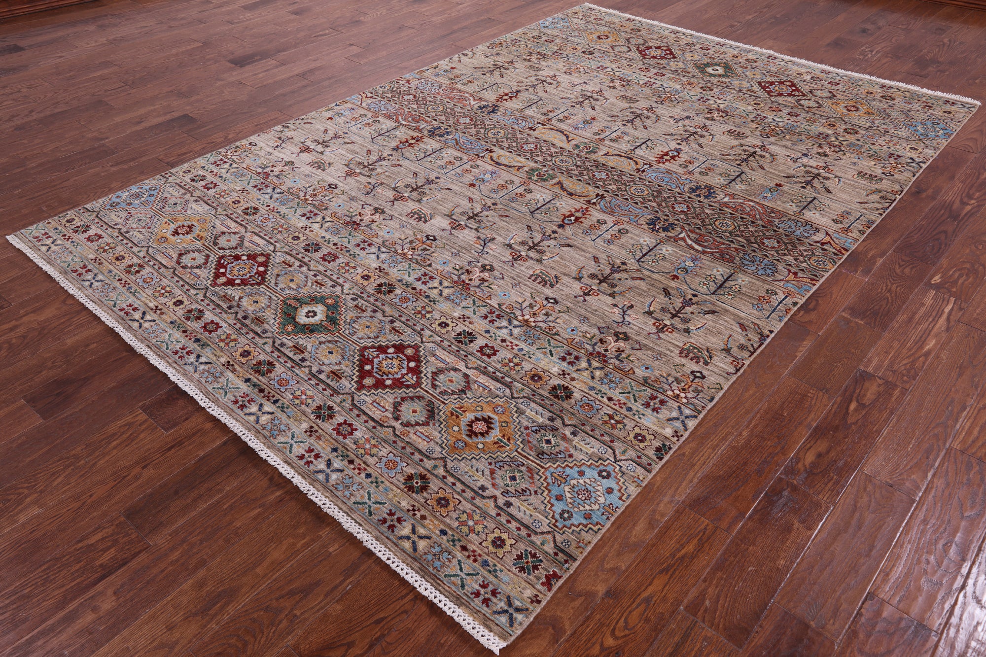 Khorjin Persian Gabbeh Hand Knotted Wool Rug - 6' 9" X 10' 1" - Golden Nile