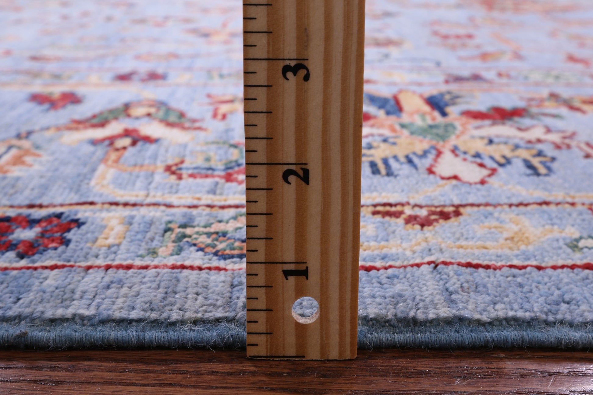 Blue Peshawar Hand Knotted Wool Rug - 6' 11" X 10' 2" - Golden Nile