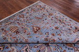 Blue Peshawar Hand Knotted Wool Rug - 6' 11" X 10' 2" - Golden Nile