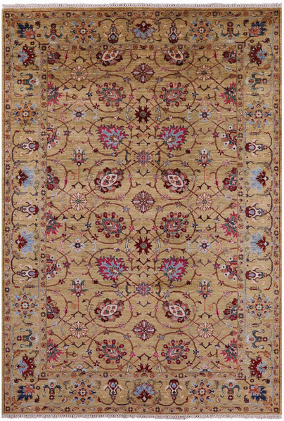 Persian Tabriz Hand Knotted Wool Rug - 6' 11" X 10' 2" - Golden Nile